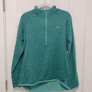 NWT LL Bean Women’s Adventure Grid Fleece Quarter-Zip Pullover - Teal Size L